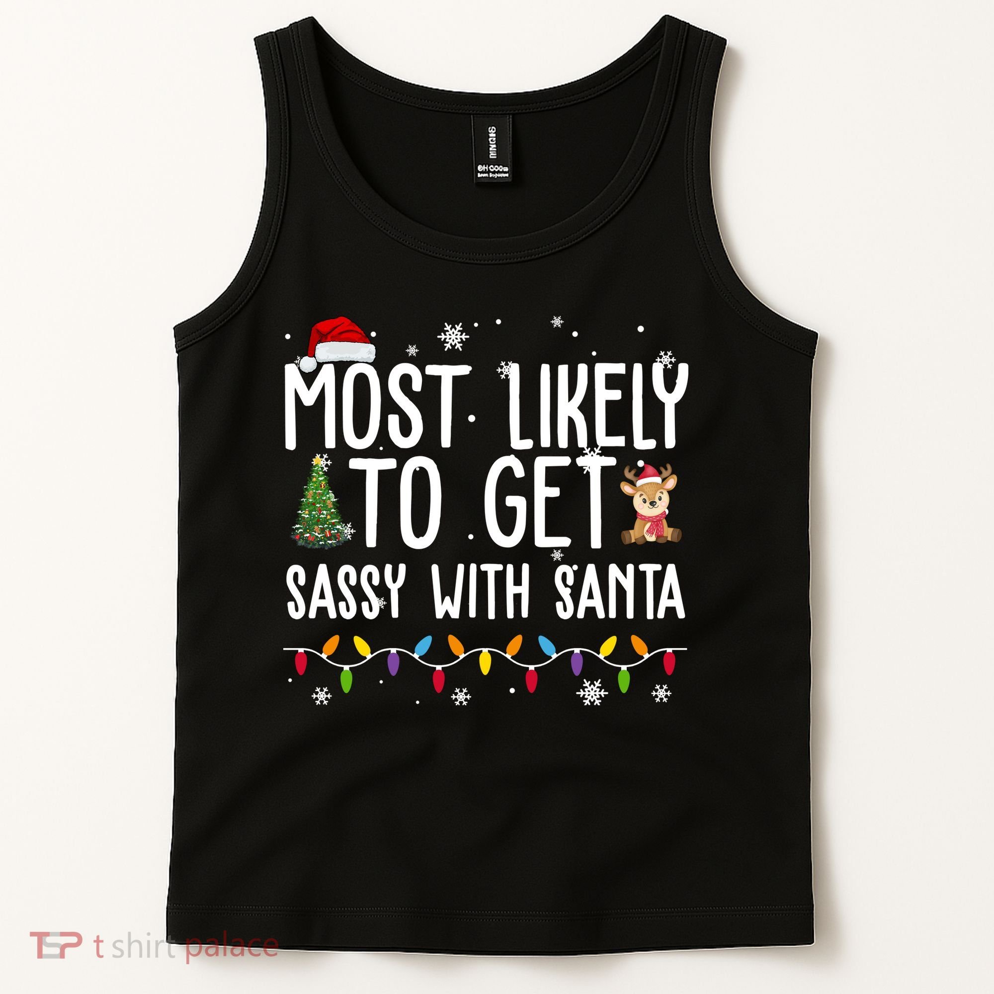 Most Likely To Get Sassy With Santa Funny Christmas Tank Top