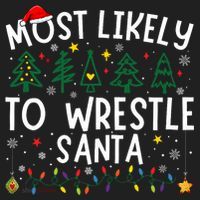 Most Likely To Wrestle Santa Matching Christmas Beanie thumb 2