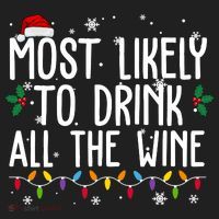 Most Likely To Drink All The Wine Funny Christmas Beanie thumb 2