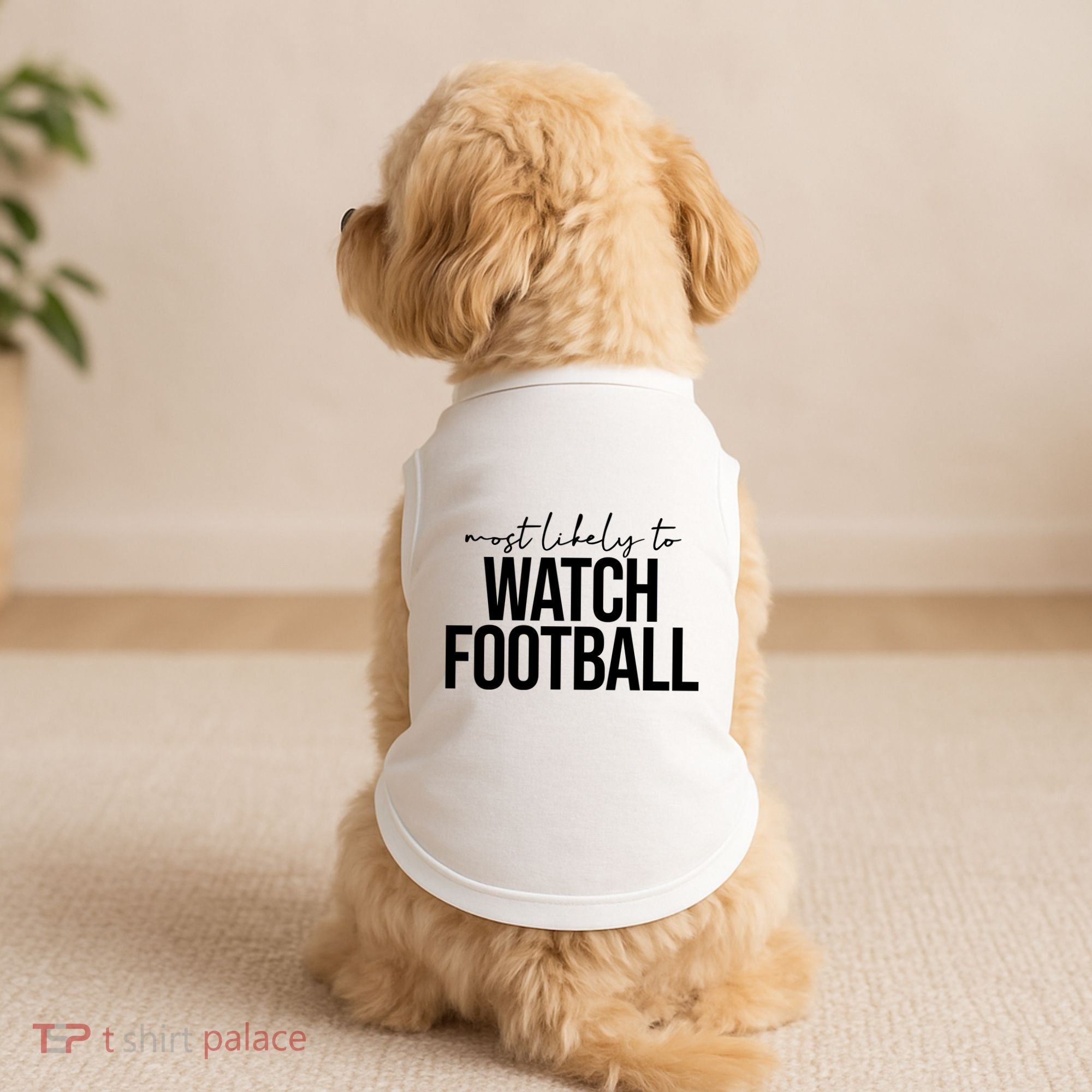 Most Likely To Watch Football Funny Doggie Tank