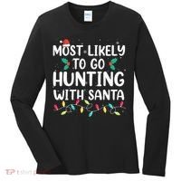 Most Likely To Go Hunting With Santa Hunt Christmas Pajama Women's Long Sleeve Shirt thumb 0