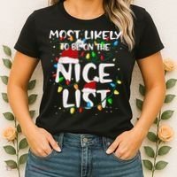 Most Likely To Be On The Nice List Family Matching Christmas Women's T-Shirt thumb 2