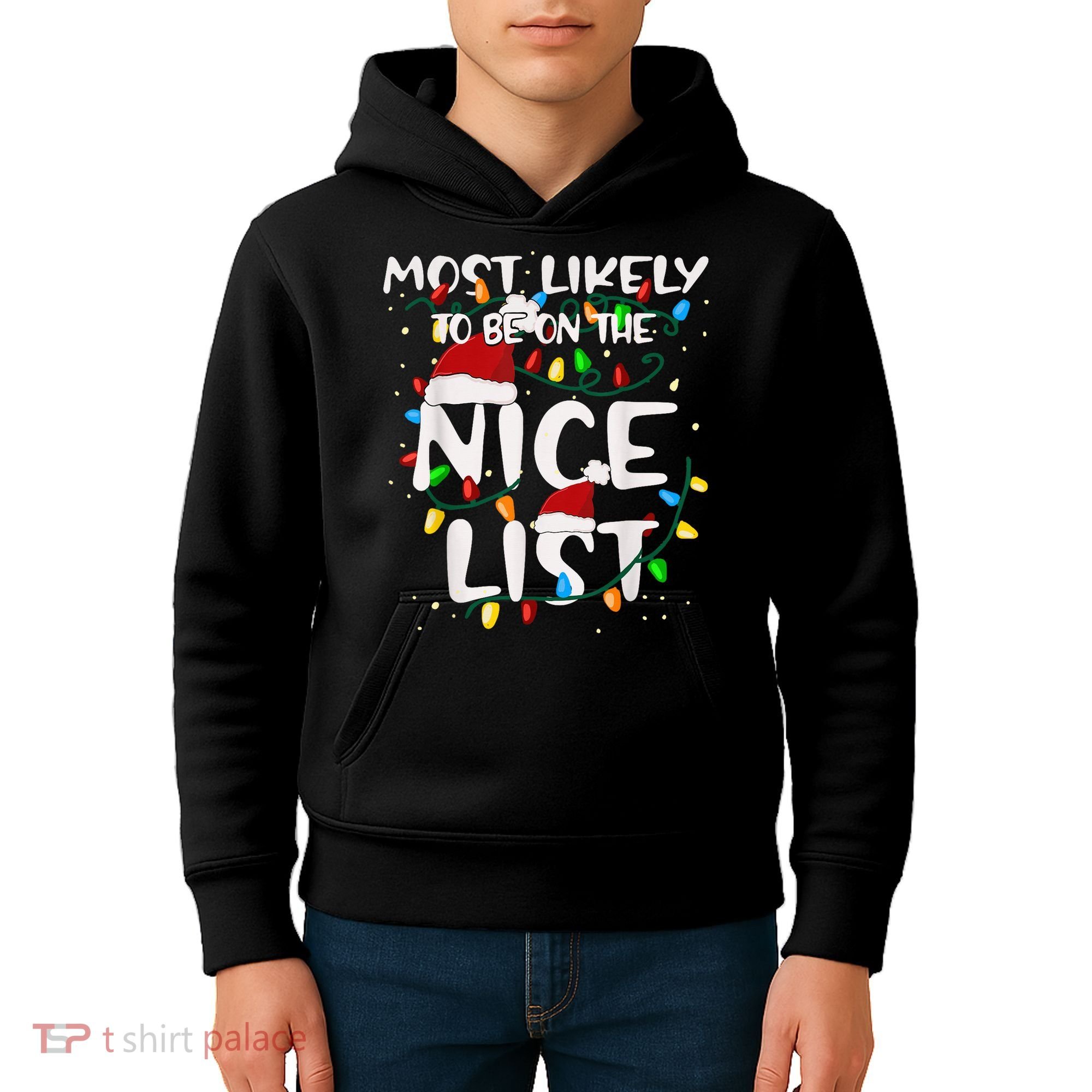 Most Likely To Be On The Nice List Family Matching Christmas Kids Hoodie