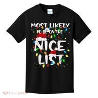 Most Likely To Be On The Nice List Family Matching Christmas Kids T-Shirt thumb 0