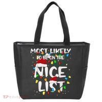 Most Likely To Be On The Nice List Family Matching Christmas Tote Bag thumb 0