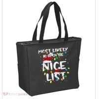 Most Likely To Be On The Nice List Family Matching Christmas Tote Bag thumb 2
