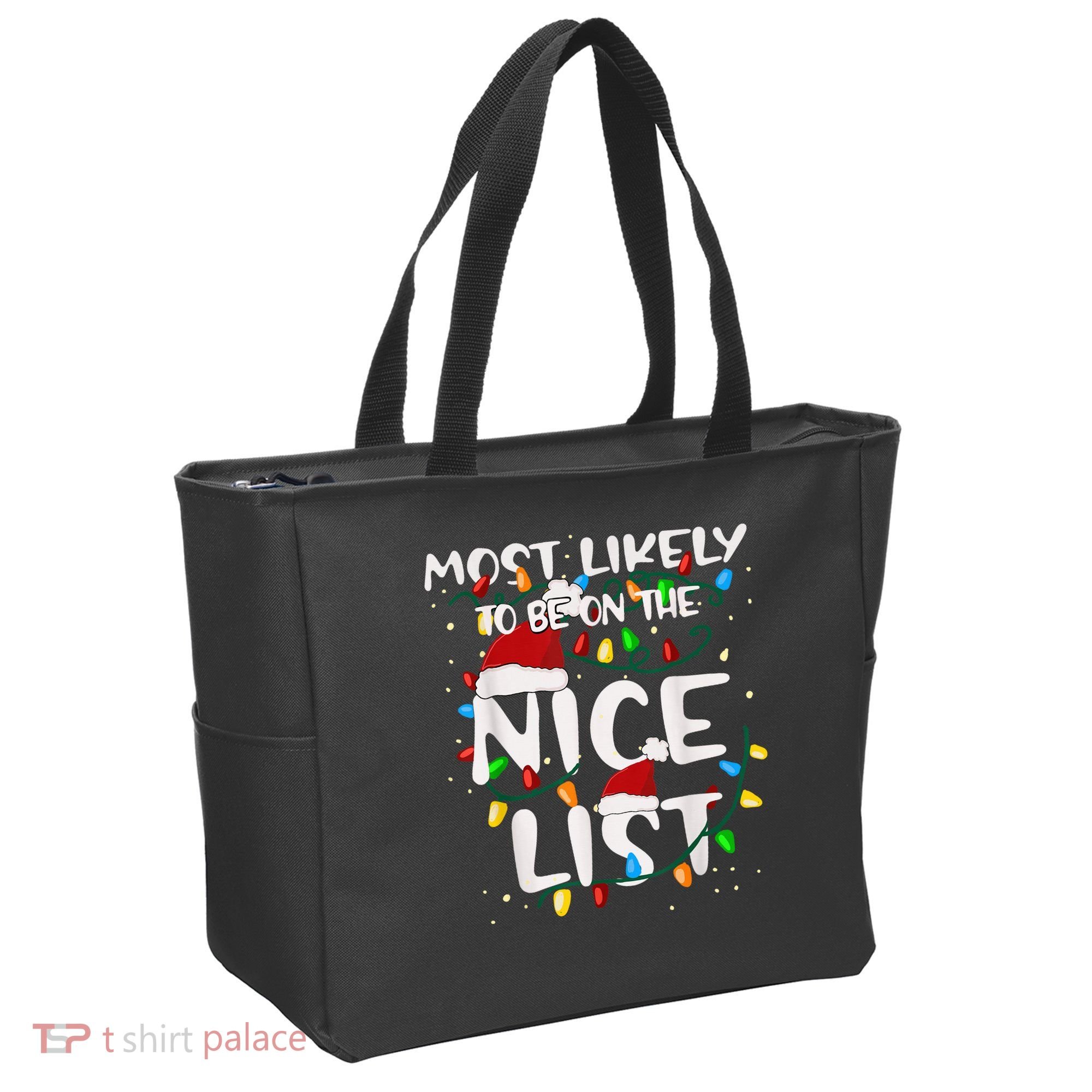 Most Likely To Be On The Nice List Family Matching Christmas Tote Bag