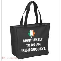 Most Likely To Do An Irish Goodbye Irish Flag Tote Bag thumb 2
