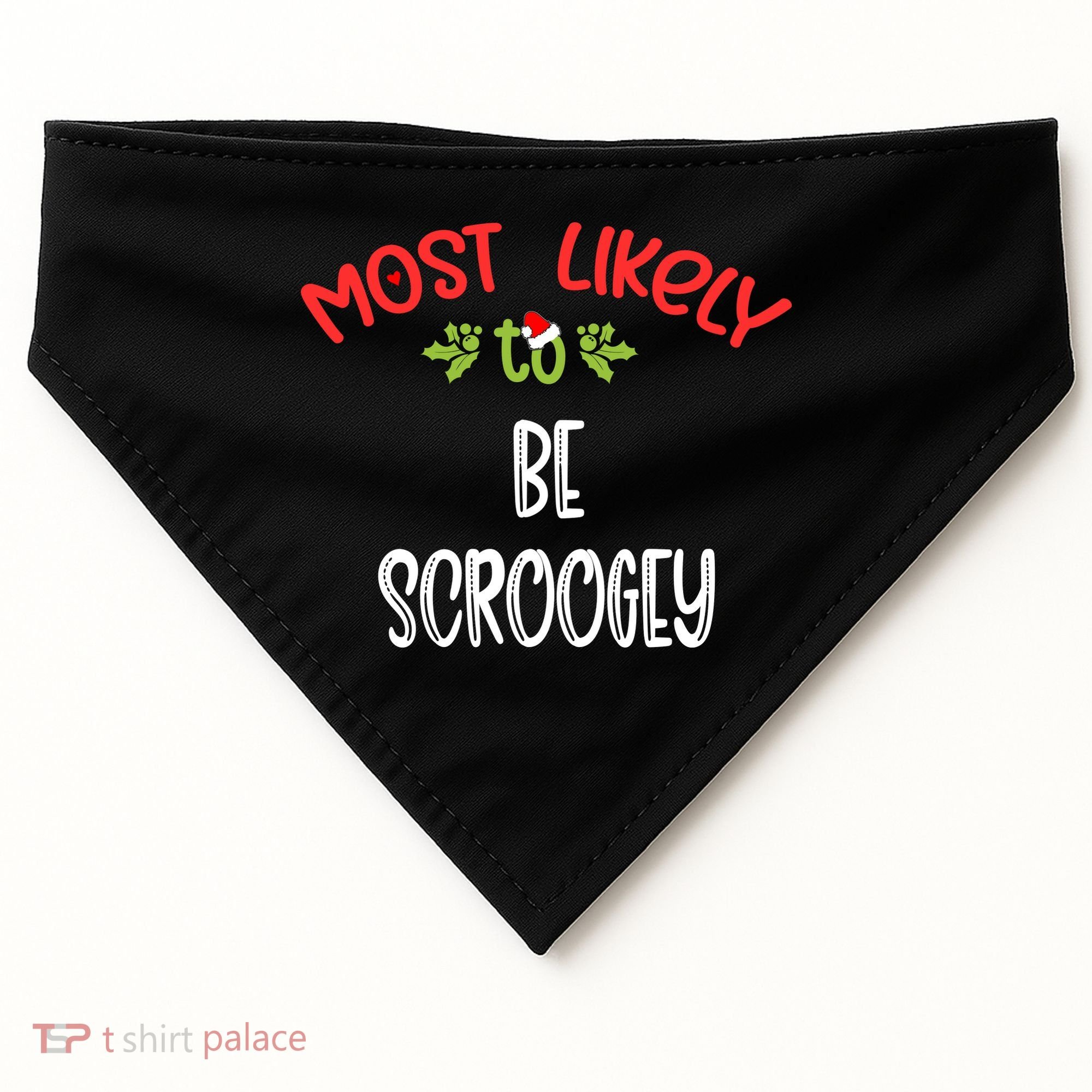 Most Likely To Christmas Be Scroogey Family Group USA-Made Doggie Bandana