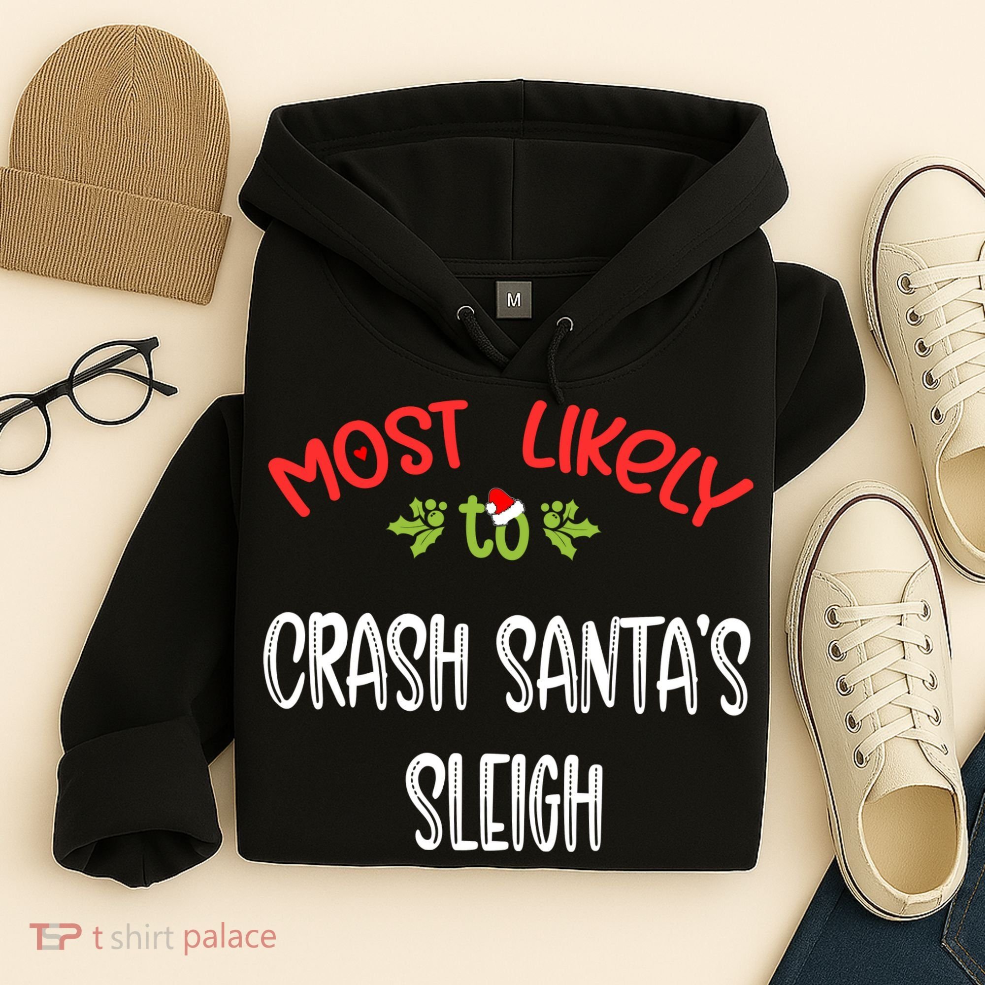 Most Likely To Christmas Crash Santa’s Sleigh Family Group Hoodie