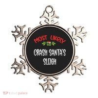 Most Likely To Christmas Crash Santa’s Sleigh Family Group Ornament thumb 0