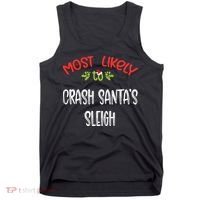 Most Likely To Christmas Crash Santa’s Sleigh Family Group Tank Top thumb 0