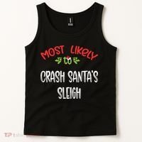 Most Likely To Christmas Crash Santa’s Sleigh Family Group Tank Top thumb 2