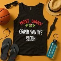 Most Likely To Christmas Crash Santa’s Sleigh Family Group Tank Top thumb 4