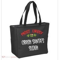 Most Likely To Christmas Crash Santa’s Sleigh Family Group Tote Bag thumb 2