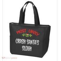 Most Likely To Christmas Crash Santa’s Sleigh Family Group Tote Bag thumb 3