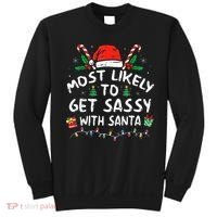 Most Likely To Get Sassy with Santa Family Xmas  Sweatshirt thumb 0