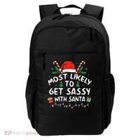 Most Likely To Get Sassy with Santa Family Xmas  Backpack thumb 0