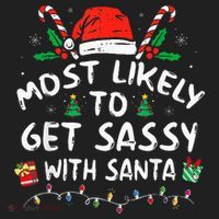 Most Likely To Get Sassy with Santa Family Xmas  Beanie thumb 2