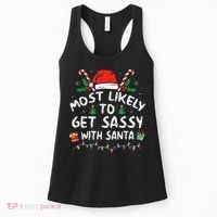 Most Likely To Get Sassy with Santa Family Xmas  Women's Tank Top thumb 0