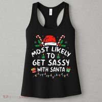 Most Likely To Get Sassy with Santa Family Xmas  Women's Tank Top thumb 3