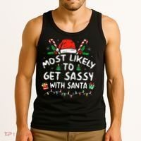Most Likely To Get Sassy with Santa Family Xmas  Tank Top thumb 3