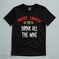 Most Likely To Christmas Drink All The Wine Family Group T-Shirt thumb 5