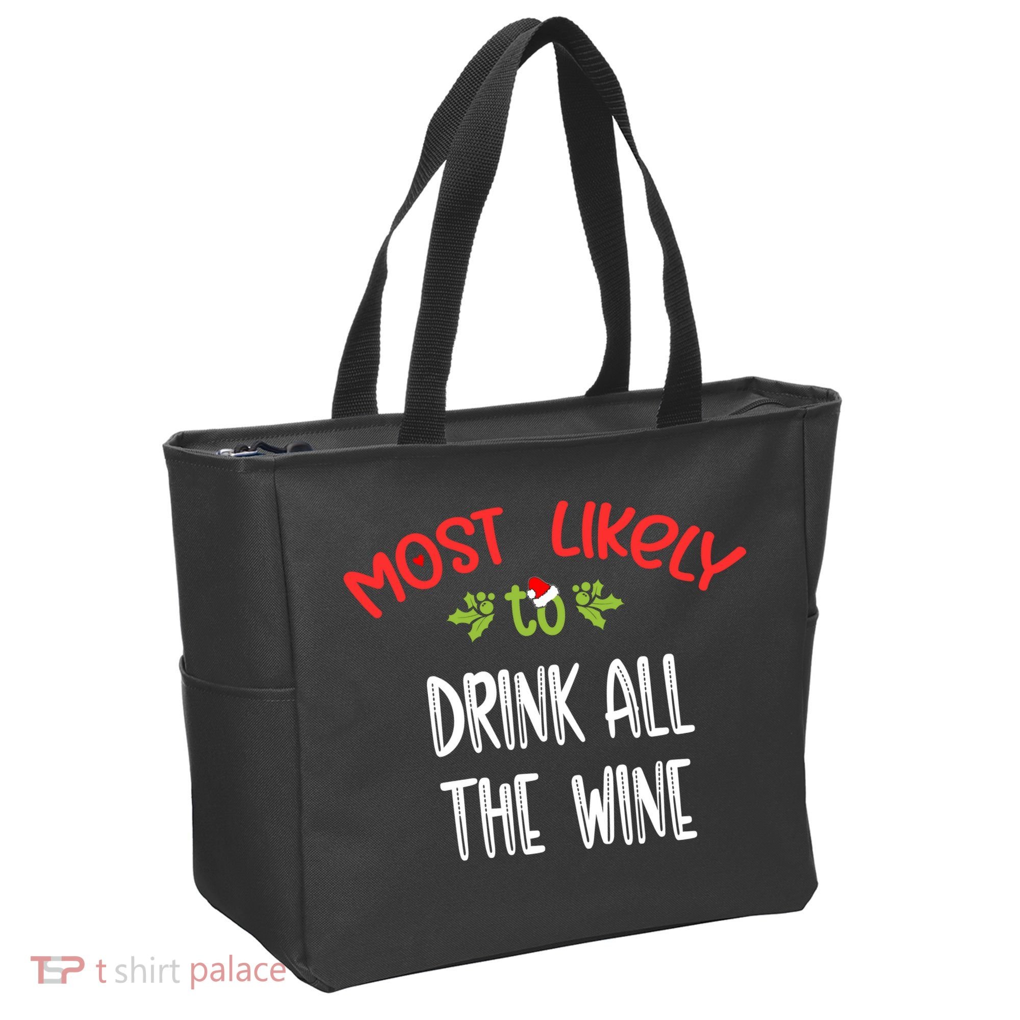 Most Likely To Christmas Drink All The Wine Family Group Tote Bag