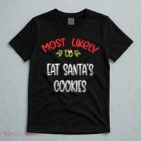 Most Likely To Christmas Eat Santa’s Cookies Family Group T-Shirt thumb 5