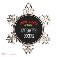 Most Likely To Christmas Eat Santa’s Cookies Family Group Ornament thumb 0