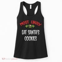 Most Likely To Christmas Eat Santa’s Cookies Family Group Women's Tank Top thumb 0