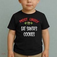 Most Likely To Christmas Eat Santa’s Cookies Family Group Toddler T-Shirt thumb 2