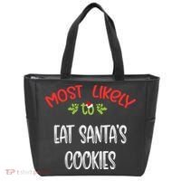 Most Likely To Christmas Eat Santa’s Cookies Family Group Tote Bag thumb 0
