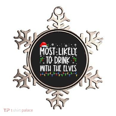 Most Likely To Drink With The Elves Elf Drinking Christmas Ornament