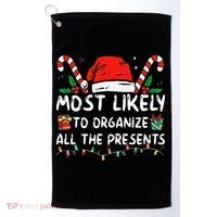 Most Likely To Organize All The Presents Family Christmas Golf Towel thumb 0