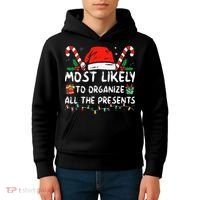 Most Likely To Organize All The Presents Family Christmas Kids Hoodie thumb 4