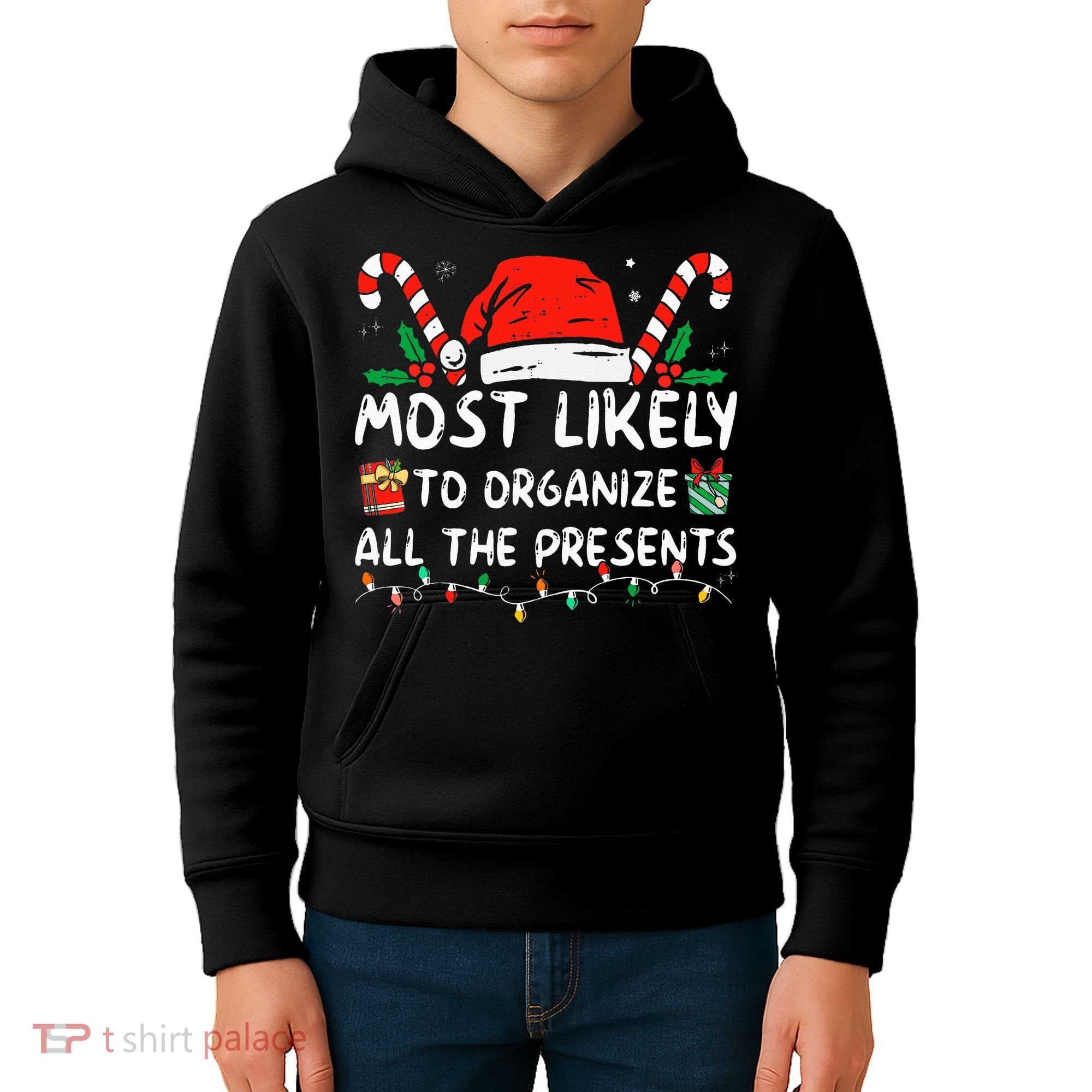 Most Likely To Organize All The Presents Family Christmas Kids Hoodie