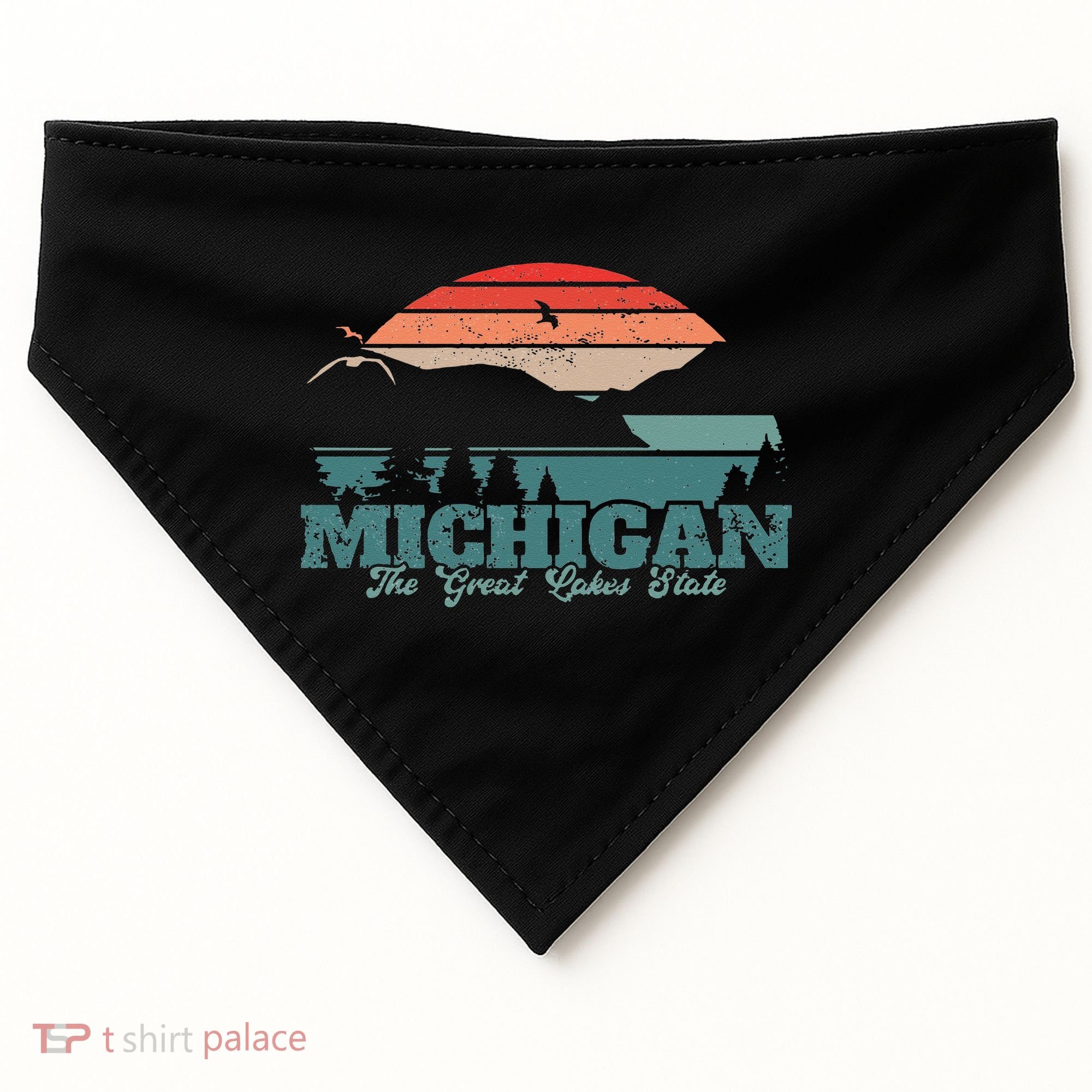 Michigan Lake The Great Lakes State Proud Michigander USA-Made Doggie Bandana