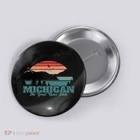 Michigan Lake The Great Lakes State Proud Michigander Button thumb 0