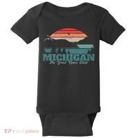 Michigan Lake The Great Lakes State Proud Michigander Baby Bodysuit thumb 0