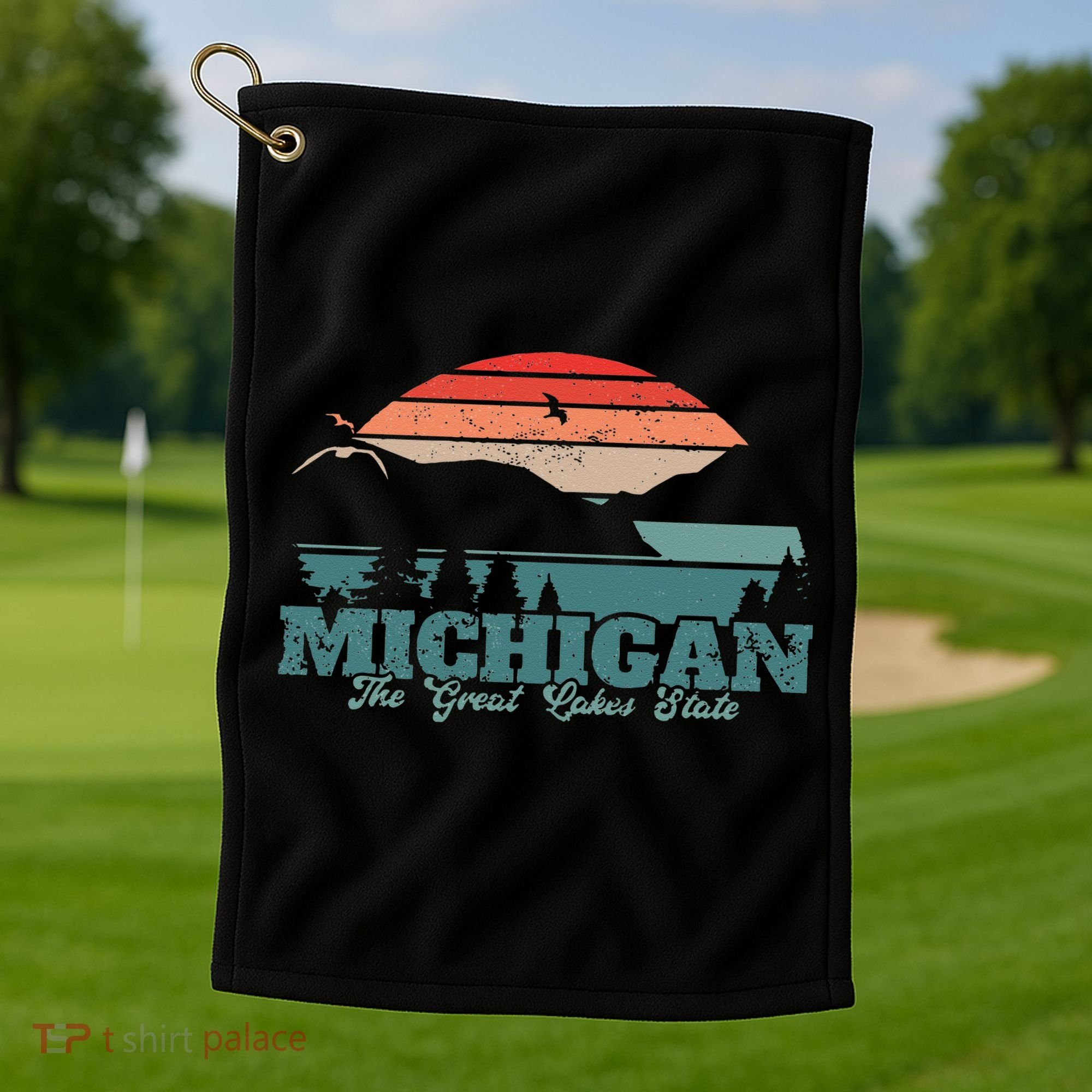 Michigan Lake The Great Lakes State Proud Michigander Golf Towel