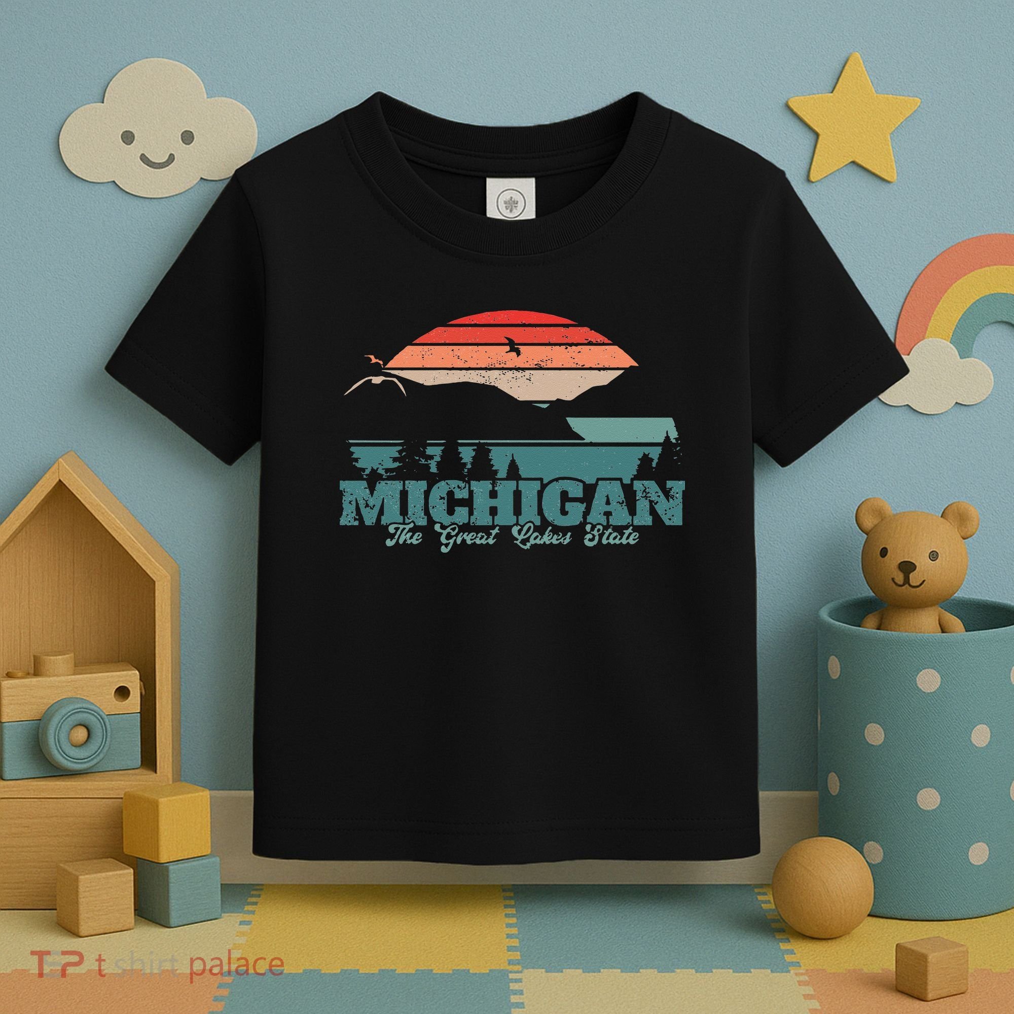 Michigan Lake The Great Lakes State Proud Michigander Toddler T-Shirt