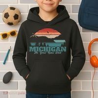 Michigan Lake The Great Lakes State Proud Michigander Kids Hoodie thumb 2