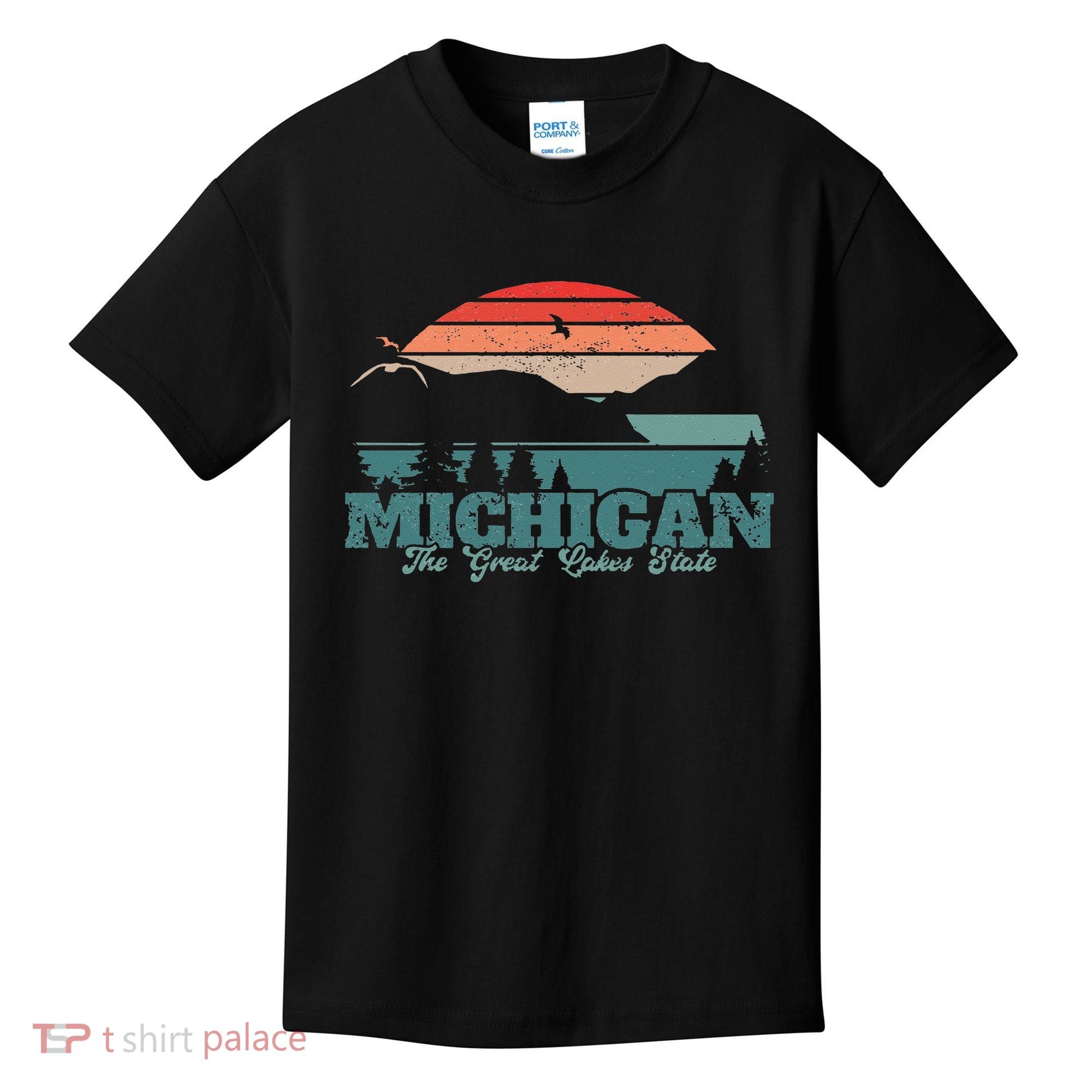 Michigan Lake The Great Lakes State Proud Michigander Kids T-Shirt