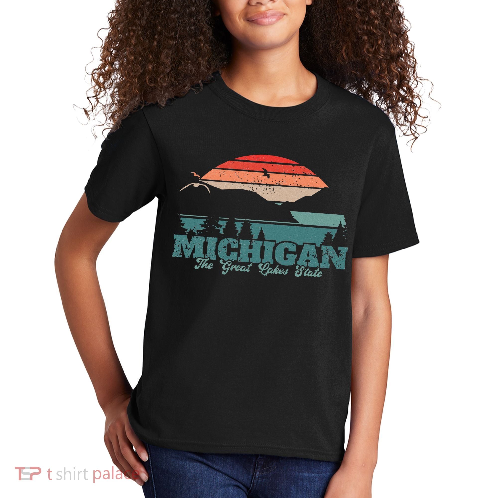 Michigan Lake The Great Lakes State Proud Michigander Kids T-Shirt