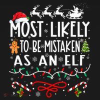 Most Likely To Be Mistaken As An Elf Family Christmas  Doggie Tank thumb 4