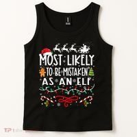 Most Likely To Be Mistaken As An Elf Family Christmas  Tank Top thumb 2
