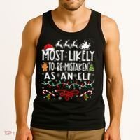 Most Likely To Be Mistaken As An Elf Family Christmas  Tank Top thumb 3