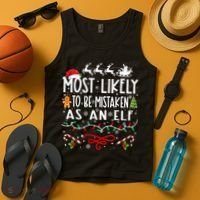 Most Likely To Be Mistaken As An Elf Family Christmas  Tank Top thumb 4