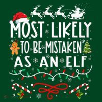 Most Likely To Be Mistaken As An Elf Family Christmas  Apron thumb 3